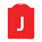 Signmission Designer Series Sign-Sign W/ Letter J, Red & White Aluminum Sign, 18" x 24", RW-1824-22946 A-DES-RW-1824-22946 - alternate 1
